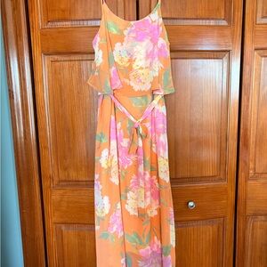 Gilli Orange Floral Midi Dress